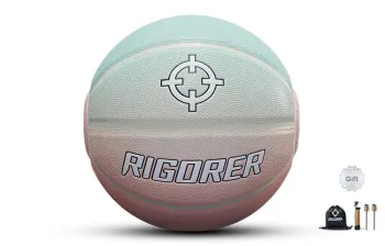 RIGORER PU Basketball Pink Green Gradient Size 7 Ball Training Competition Unisex