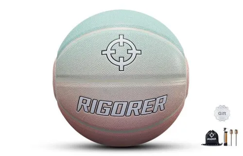 RIGORER PU Basketball Pink Green Gradient Size 7 Ball Training Competition Unisex