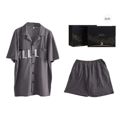 Dorame Pajama Set Men's Gift Box Set Dark Gray