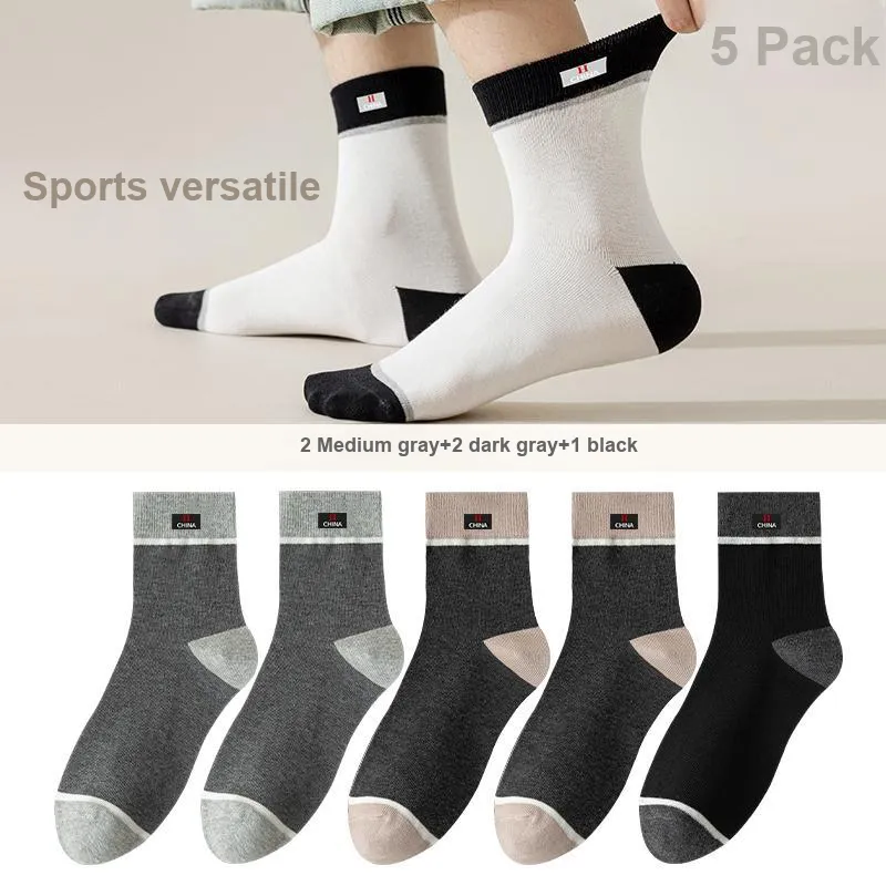 Lan Miao Mid Calf Socks Men's 5 Pack-7