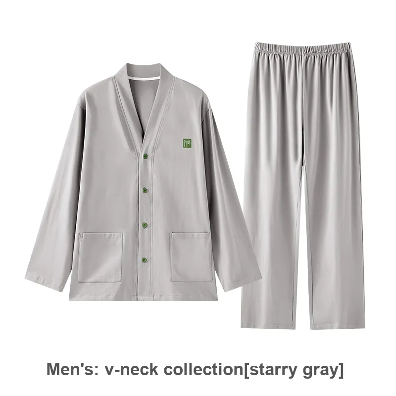 ZAO FU NIAO Pajama Set Men's Starry Gray-1