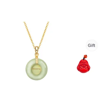 MUGONGZI Hetian Jade Necklaces Pale Greenish White Jade Women's