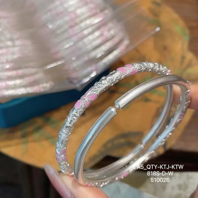 U state 999 Fine Silver Sterling Silver Bracelets Women's-5
