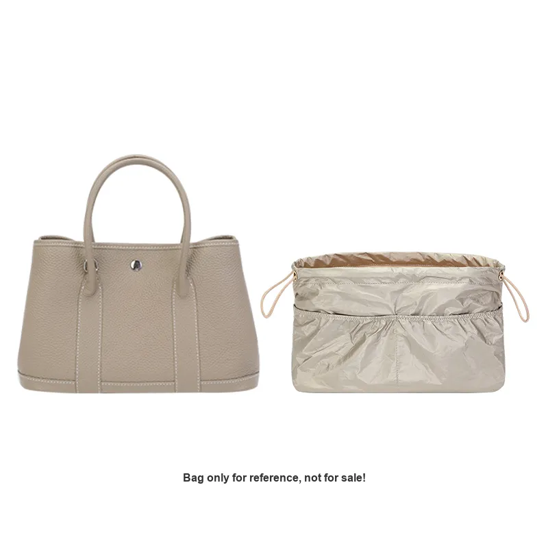 Tide DuPont Paper Garden Party 30 Interior Pocket Storage Super-Light Built-in Lining Bag Accessory Beige/Coffee/Gray-2