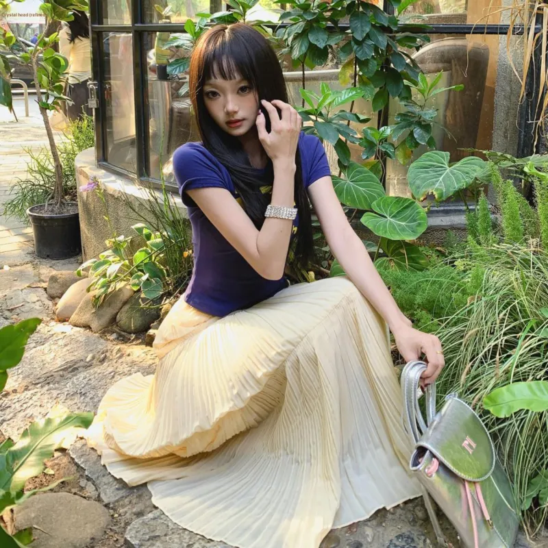 ZAZN Casual Long Skirts Women's-4