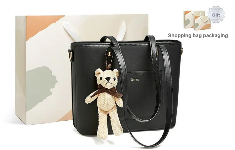 15 MINS Split Cow Leather Shopping Bag, Tote, Portable, Crossbody Bag, Shoulder Bag Tubas Women's-0