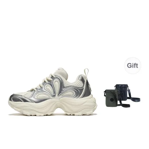 Palladium Breathable Height Increasing Rebound Low-Top Casual Shoes Unisex White Silver