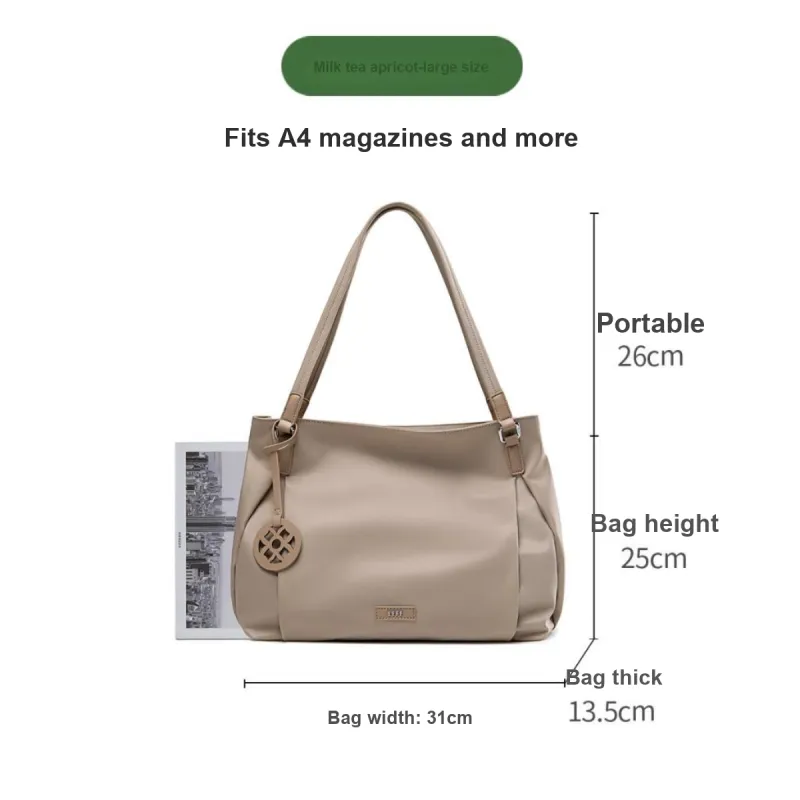 LEFF Fabric Shoulder Bag Regular Women's Milk Tea Apricot-3