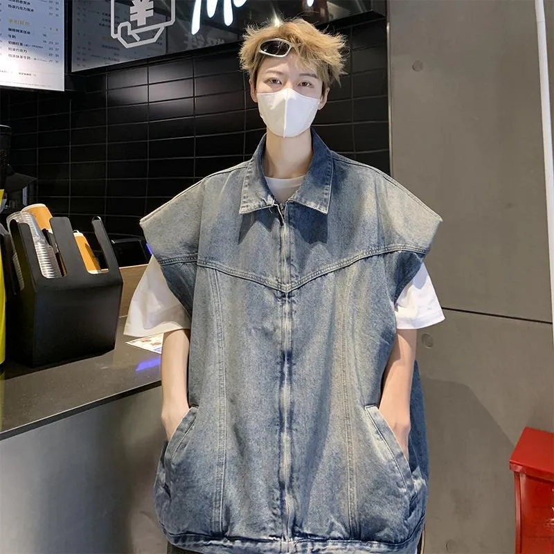 WELTER EXPERIMENT Fashion Practical Vest Unisex Classic Blue Single Item-7