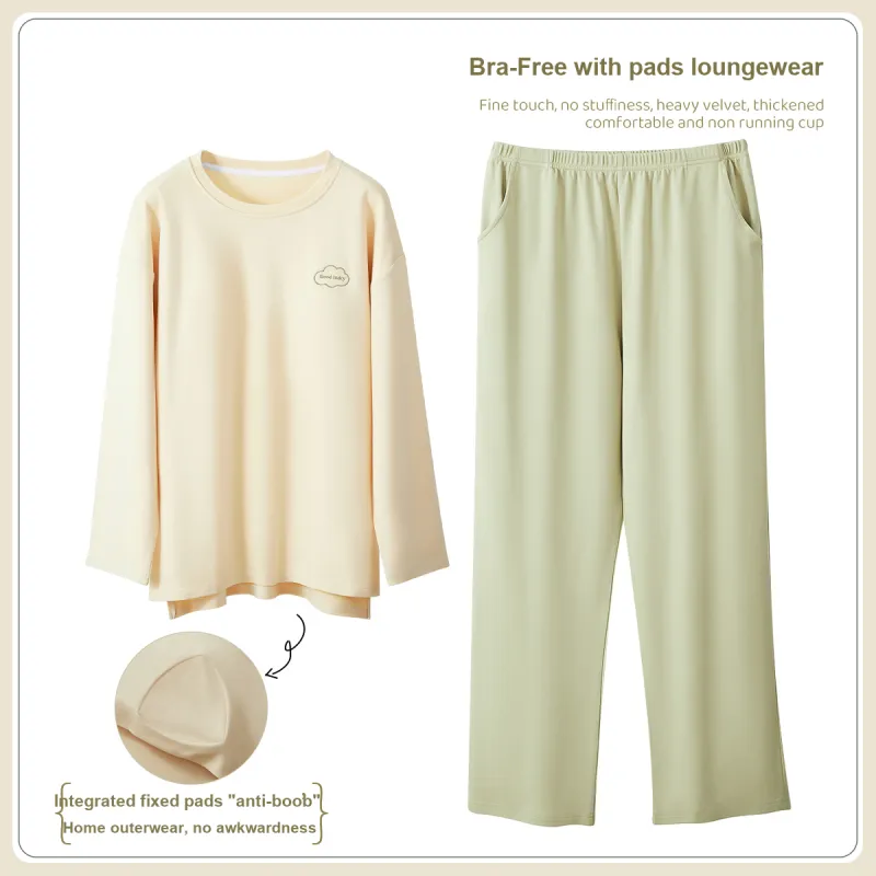 MIIOW Pajama Set Women's Light Apricot Yellow-1