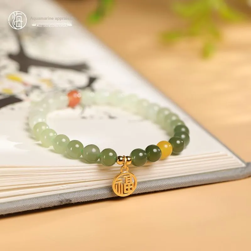 HAIZHIDONGJIANBAO Hetian Jade Bracelets Green Jade Women's-1