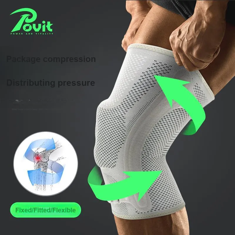 POVIT Knee Pads Rubber Elastane Silicone Running, Badminton, Basketball Men's-21