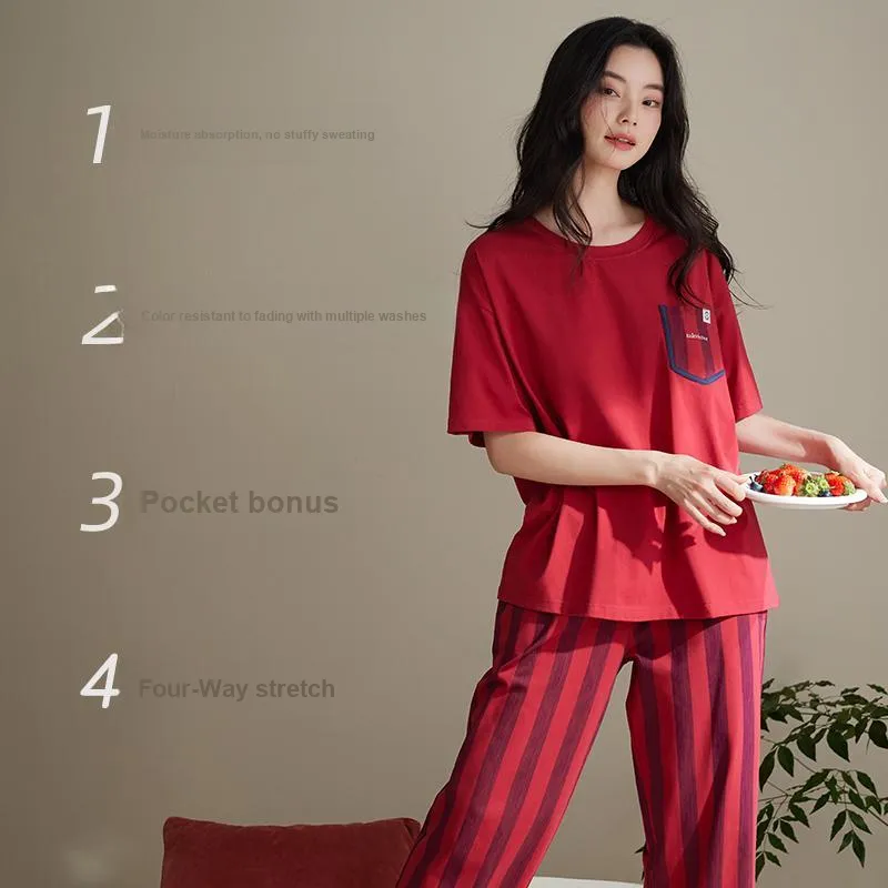Xuan Liang Pajama Set Women's Maroon-3