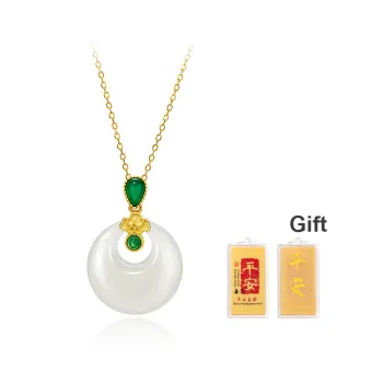 QLADY Chalcedony 20mm Elegant Peaceful Buckle Necklace Women's