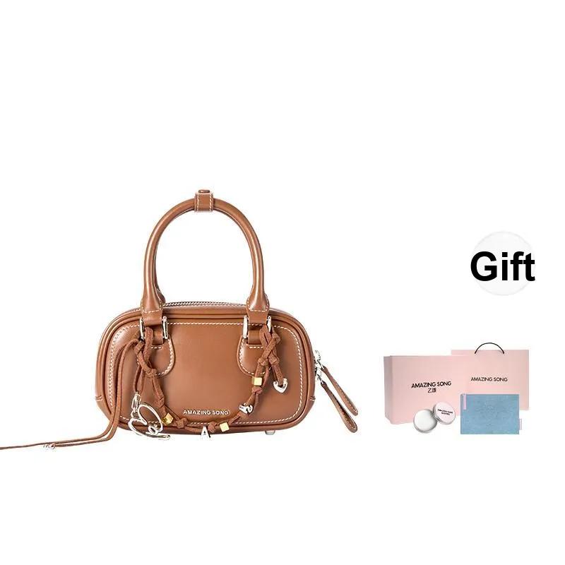 AMAZING SONG Cow Leather Commute Date Campus Shoulder Bag, Crossbody Bag, Handbag Women's Multicolor-20