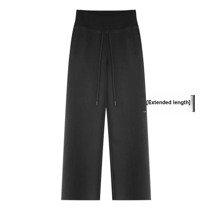 KALULI Spring Fall Casual Wide Leg Pants Sweatpants Women's Gray Black-7