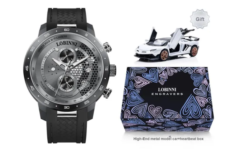 LOBINNI L Mechanical Movement Watch Men's Watches Cut-Out Dial-12