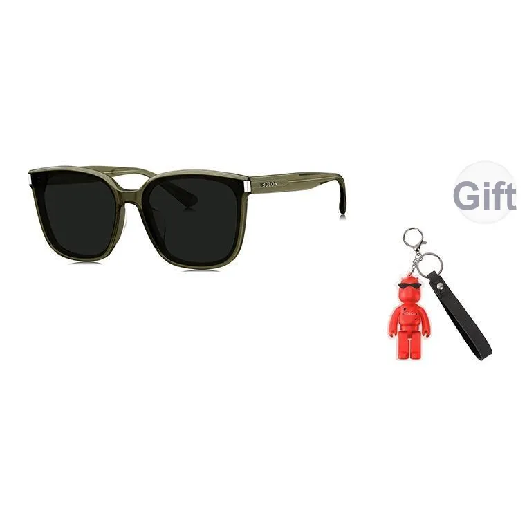 BOLON Plate Frame Square Sunglasses Unisex Transparent Gray Olive Tea Brown