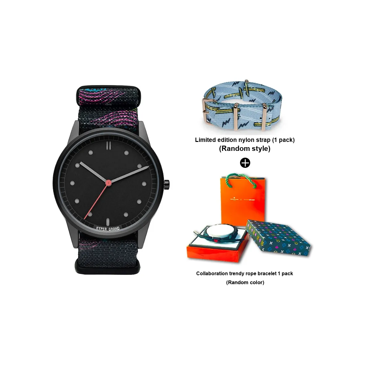 HYPERGRAND Кварцевый Movement Унисекс 01 Collection Часы 17мм*9мм*5мм Черные