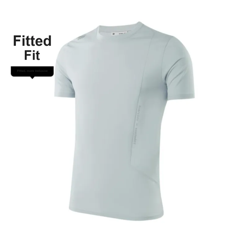 HLA T Shirts Men Moisture Wicking, UV Protection 40, Quick Dry Light Gray E8-3
