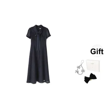Fstudio Short Sleeved Dress Women's Navy Blue