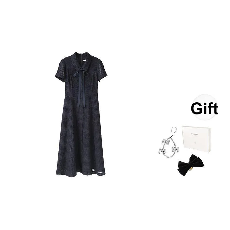 Fstudio Short Sleeved Dress Women's Navy Blue-0