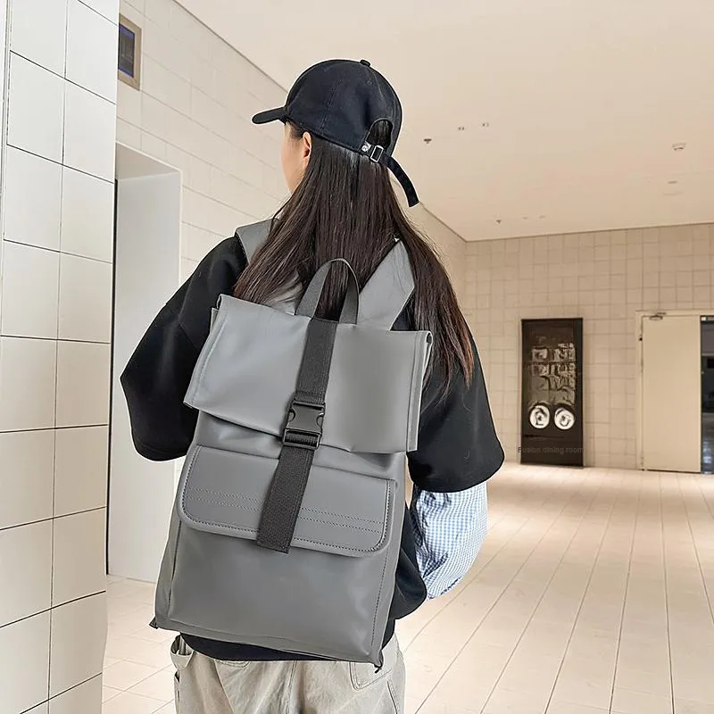 Yalu Nylon Backpack Unisex Black/Gray-10