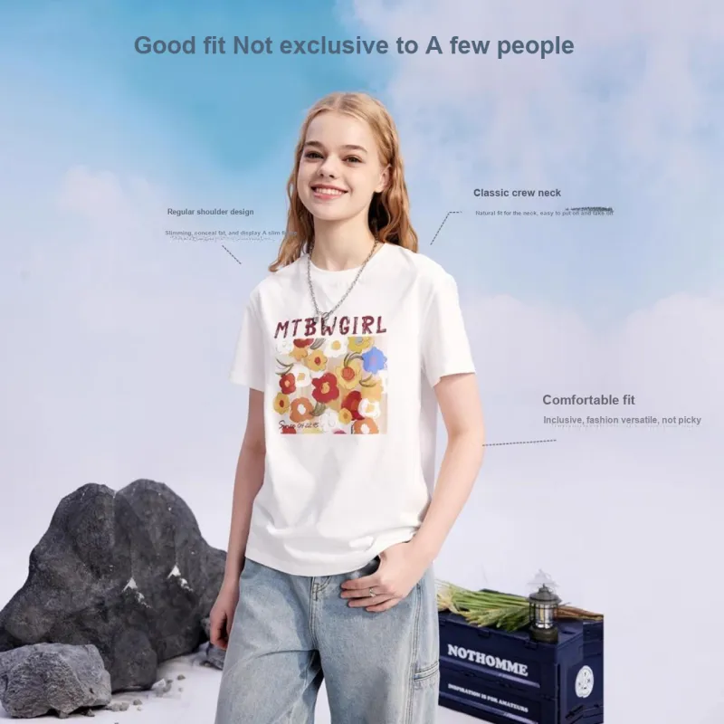 Metersbonwe Set in Sleeve T Shirt Women's-4