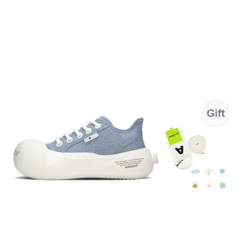 AMMESON Anti Slip Wear Resistant Low Top Skateboard Shoes Women's Blue White