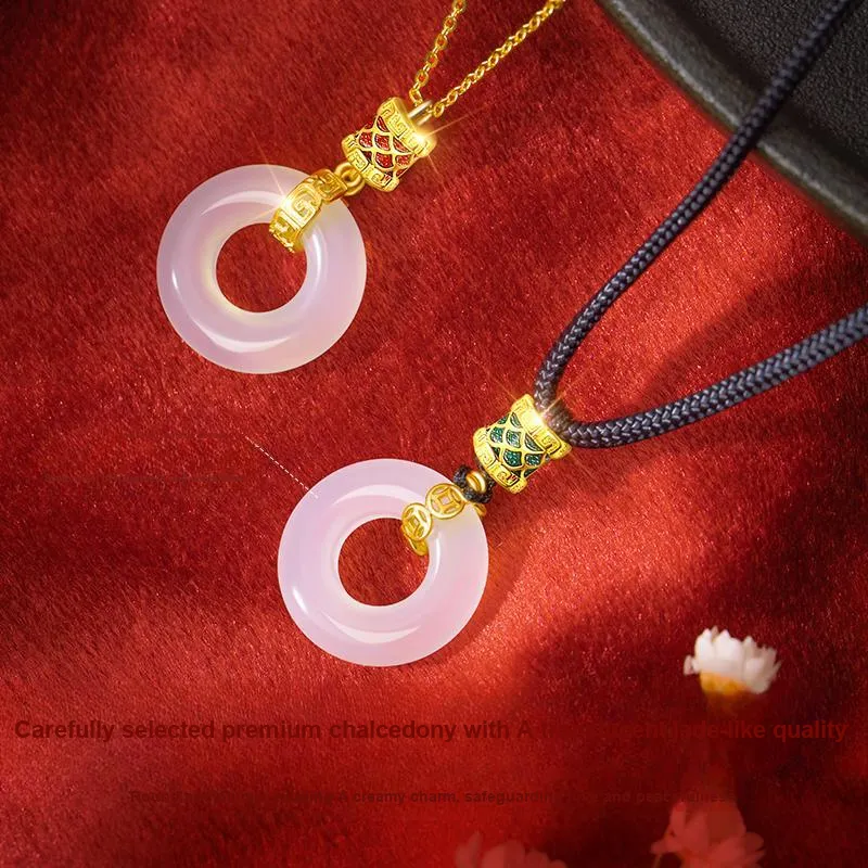 MOLADY Chalcedony Jade Necklace For Women's Unisex-2