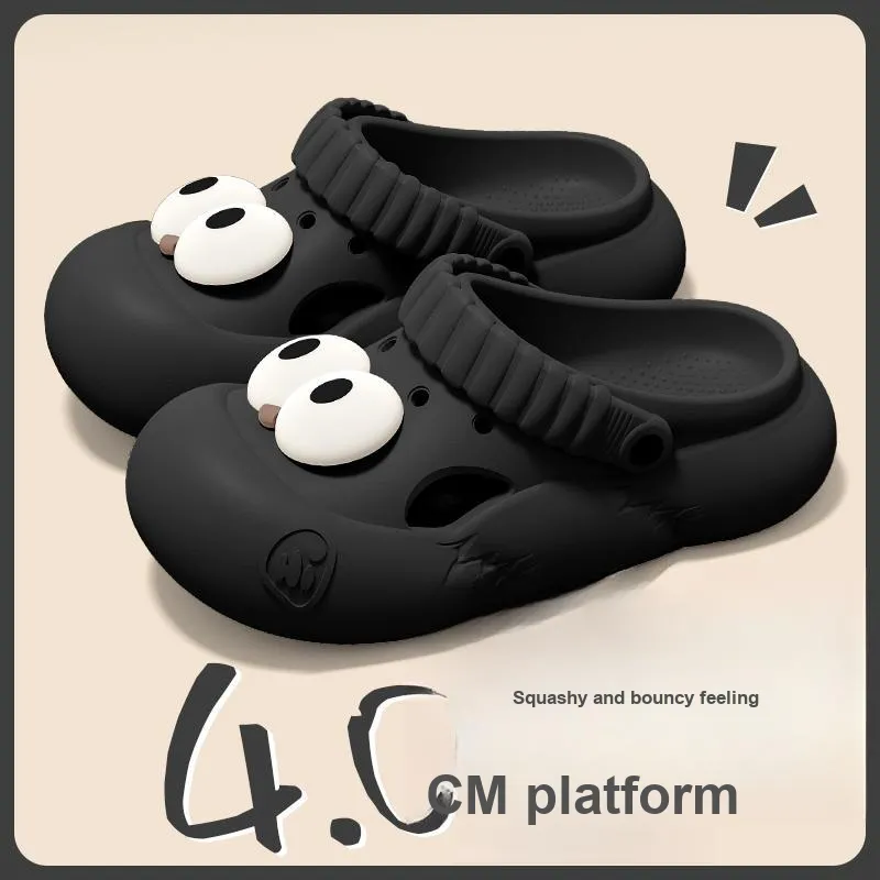 LUNNIFEIYA Slip on Lazy Beach Slippers For Home, Height Increasing, Comfortable, Cartoon, Slip Resistant-1