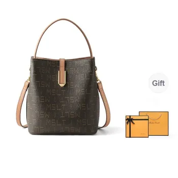 MashaLanti PVC Bucket Bag Basket Bag Crossbody Handbag Regular Women's Coffee & Tea Brown