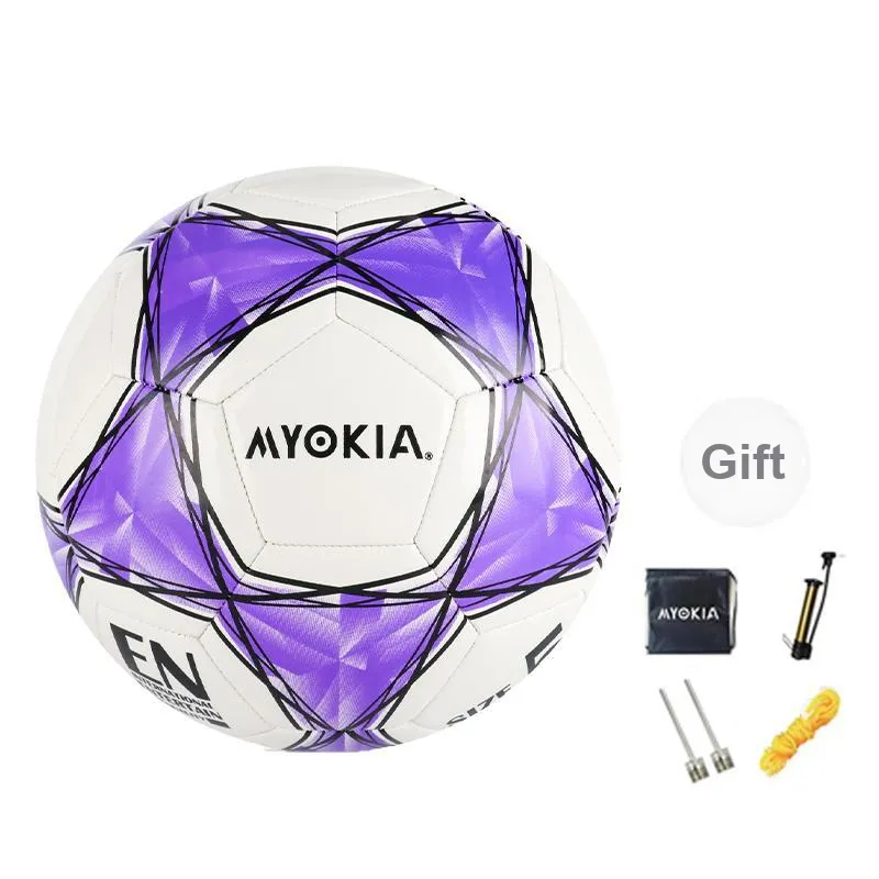 MYOKIA Size 5 Soccer Hand Stitched Soccer Ball Unisex-10