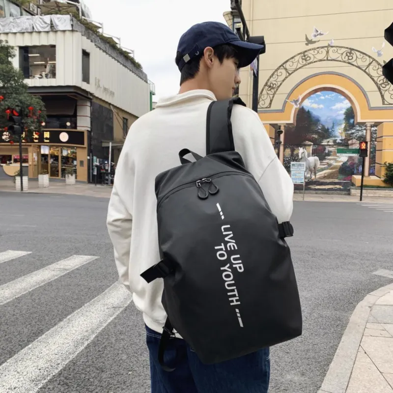 OUZIHUANG Oxford Backpack Unisex Black-4