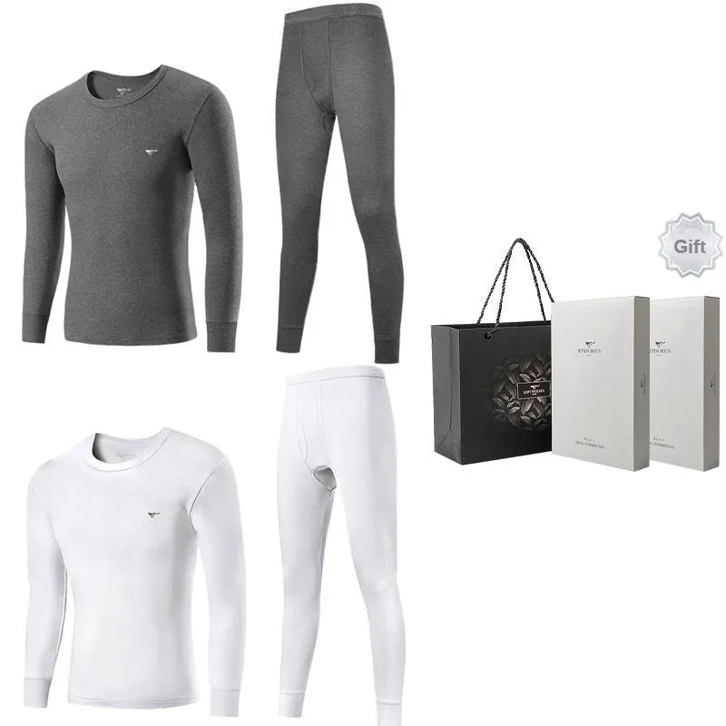 SEPTWOLVES Thermal Set Men's 2 Piece Underwear Gift Box Set-27