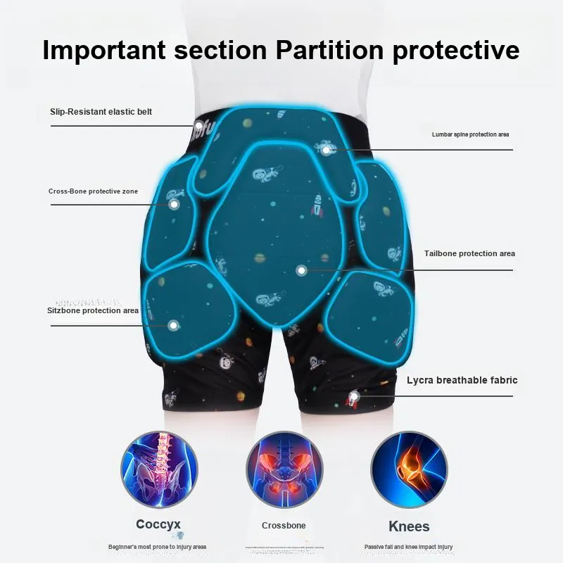 KUFUN Ski Protective Gears EVA+Lycra Butt Protector Pad Kids'-4