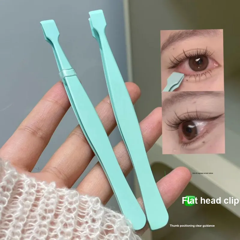 ZHENZI Eyelash Mascara Exclusive Tweezers Exclusive High Precision Large Flat Head Easy to Hold Tweezers Makeup Tool-2