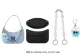 (MLB Blue Monogram Shoulder Bag) Dralon Liner+Letter N Chain+Sunglasses Little Coal Ball Doll[Bag Not Included]