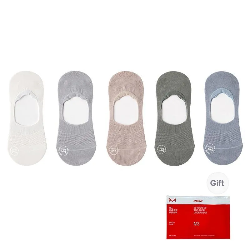 MIIOW Cool One Summer Series No Show Socks Men's Shopping Bag 5 Pack-36