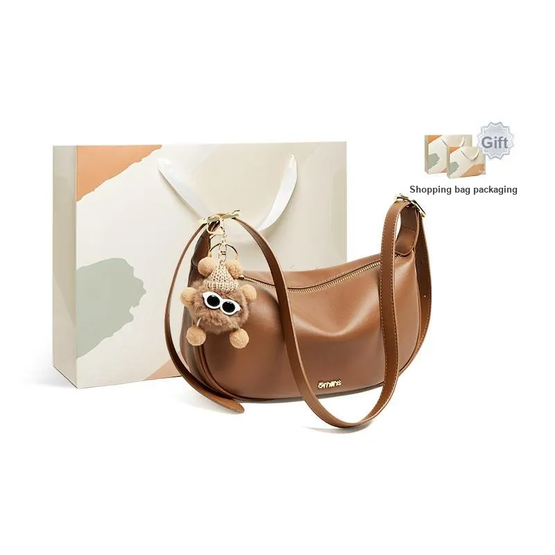 15 MINS Сумка через плечо из синтетической кожи средний размер женский карамельный коричневый кремовый абрикос черный