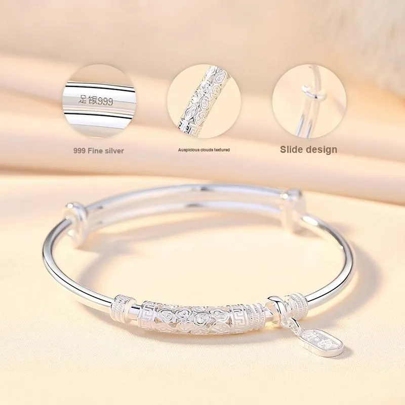 BMK S999 Fine Silver Bangles Women's-3