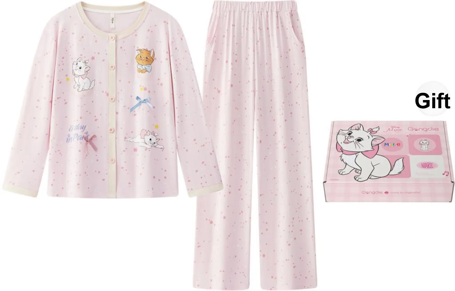 Gongdie x Disney Pajama Set Women's Gift Box Set Pink