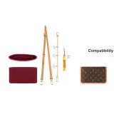 Four-Leaf Clover Decorative Chain+Burgundy Trumpets Sub-Bag Liner[Crossbody]Set