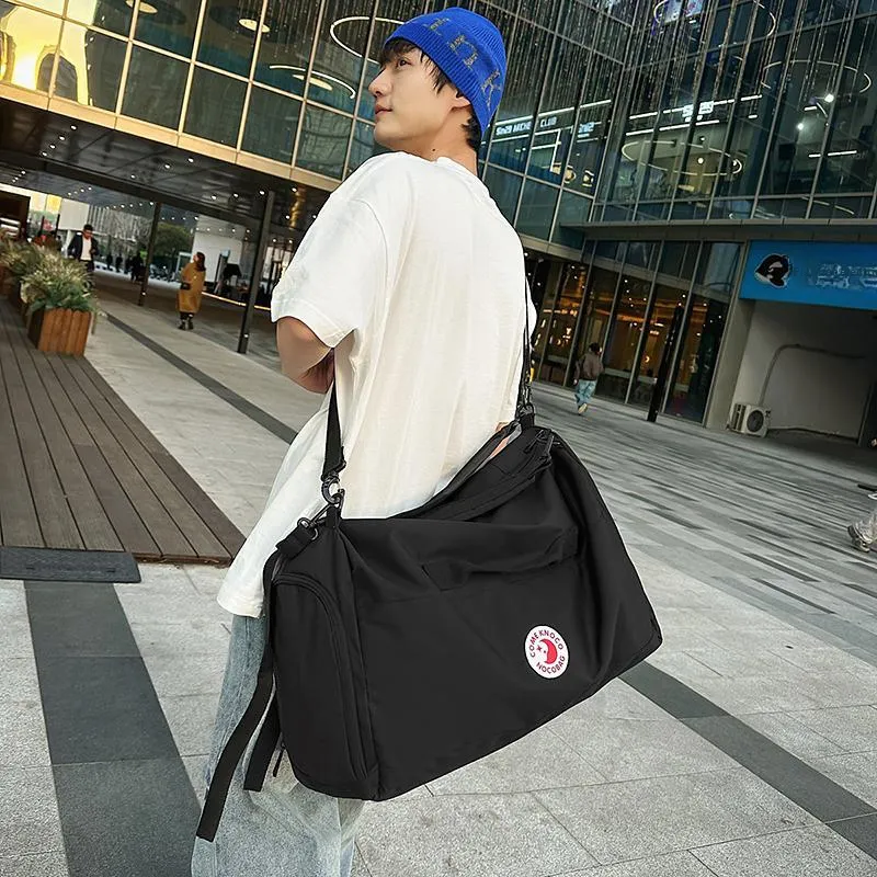 OUZIHUANG Nylon Travel Bag Unisex Black/Green/Gray/Yellow-1