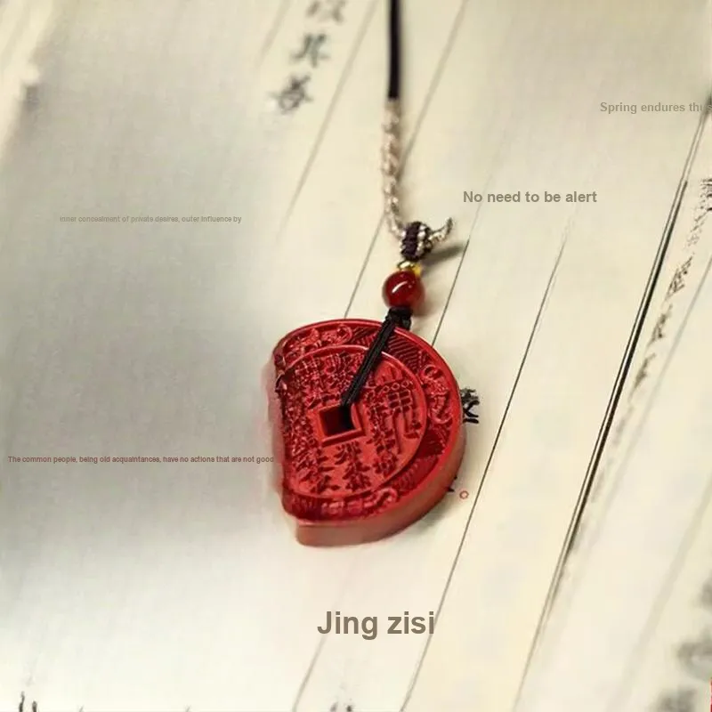 Bubble Scallops Reconstructed Cinnabar Necklaces Unisex-4