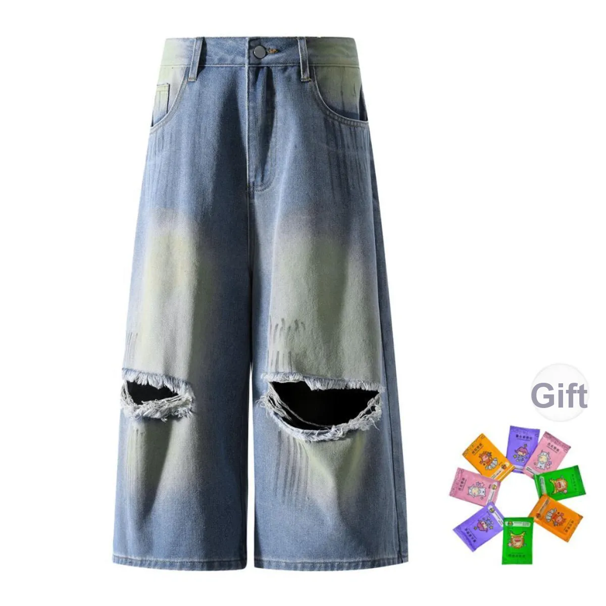 GWAF Denim Shorts Unisex Blue Complimentary Fragrance