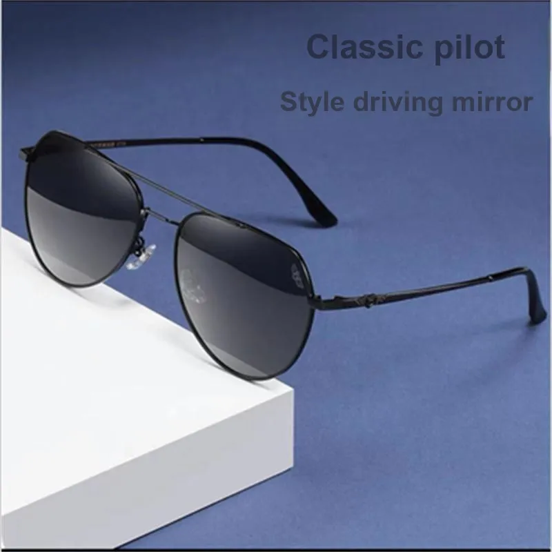 Thunder Pailong Alloy Aviator Sunglasses Unisex Black Gray Gold-2