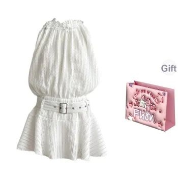 FLIM Sleeveless Dresses Women's White Bear Box