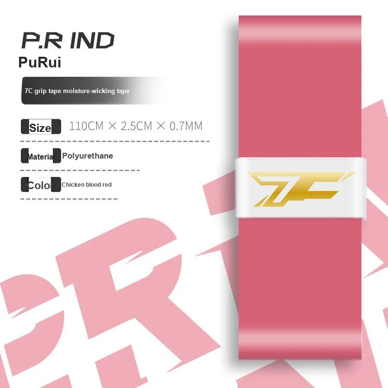 P.R IND Badminton Grip Tape Chicken Blood Red Polyester Amine Thin 12 Motoir-1