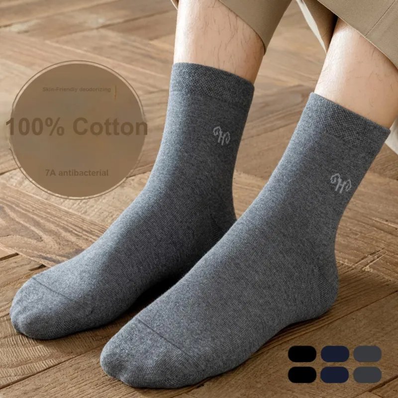 H YXIANG Mid Calf Socks Men's 6 Pack-5